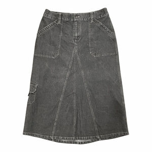 Vintage Duck Head Womens 8 Skirt Denim Jean Long Ankle Maxi Cargo Pockets Modest